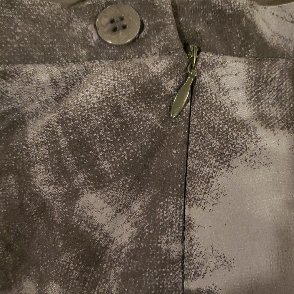 Vintage Chic Gray Patterned Lined Maxi Skirt, Siz… - image 5